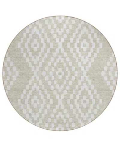 Addison Chantille Acn891 8'x8' Round Area Rug In Beige