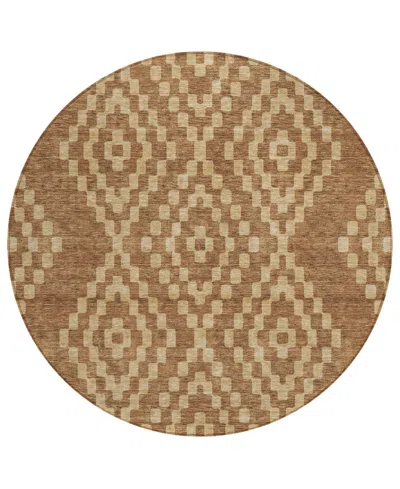 Addison Chantille Acn891 8'x8' Round Area Rug In Paprika