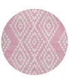 Addison Chantille Acn891 8'x8' Round Area Rug In Pink