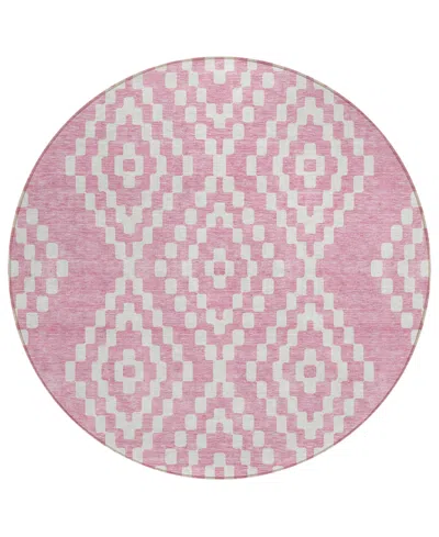 Addison Chantille Acn891 8'x8' Round Area Rug In Pink