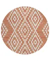 Addison Chantille Acn891 8'x8' Round Area Rug In Salmon