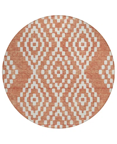Addison Chantille Acn891 8'x8' Round Area Rug In Salmon