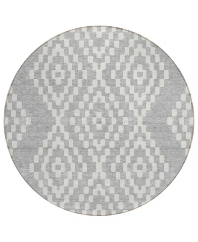 Addison Chantille Acn891 8'x8' Round Area Rug In Silver