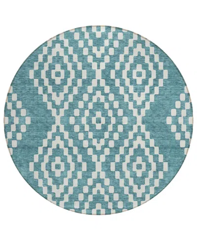 Addison Chantille Acn891 8'x8' Round Area Rug In Teal