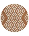 Addison Chantille Acn891 8'x8' Round Area Rug In Terracotta