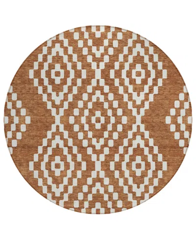 Addison Chantille Acn891 8'x8' Round Area Rug In Terracotta