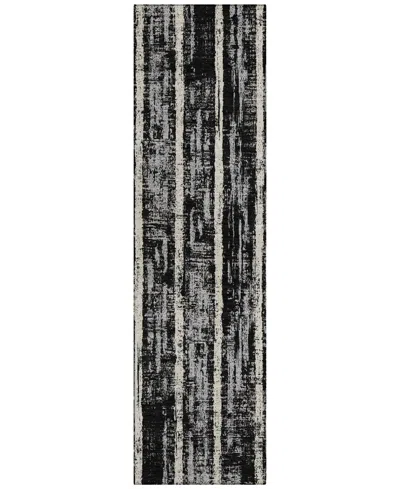 Addison Chantille Machine Washable Acn892 2'3"x7'6" Runner Area Rug In Black