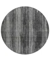 Addison Chantille Acn893 8'x8' Round Area Rug In Charcoal