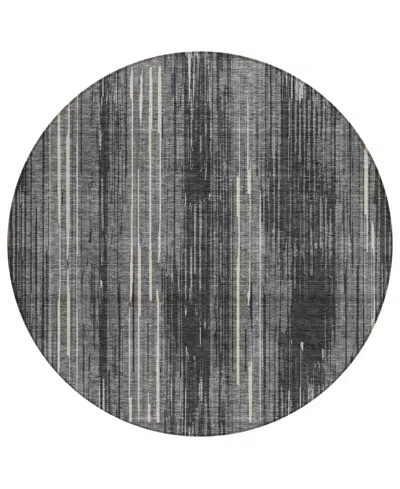 Addison Chantille Acn893 8'x8' Round Area Rug In Charcoal