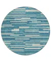 Addison Chantille Acn894 8'x8' Round Area Rug In Teal
