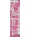 Addison Chantille Acn895 2'3"x7'6" Runner Area Rug In Rose