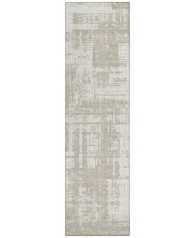 Addison Chantille Machine Washable Acn895 2'3"x7'6" Runner Area Rug In Taupe