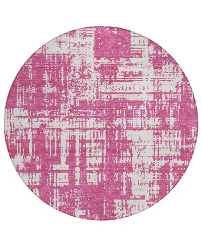 Addison Chantille Acn895 8'x8' Round Area Rug In Rose