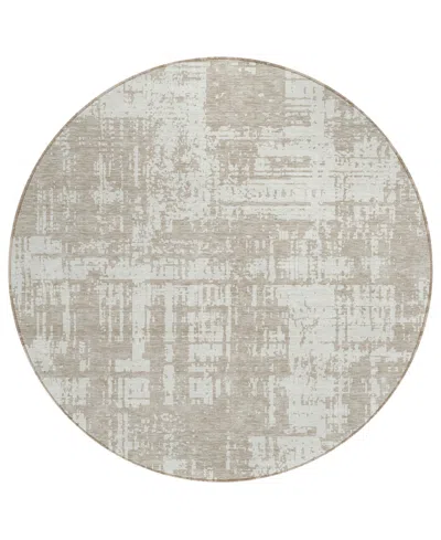 Addison Chantille Acn895 8'x8' Round Area Rug In Taupe