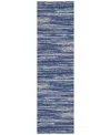 Addison Chantille Machine Washable Acn896 2'3"x7'6" Runner Area Rug In Navy