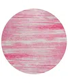 Addison Chantille Acn896 8'x8' Round Area Rug In Pink