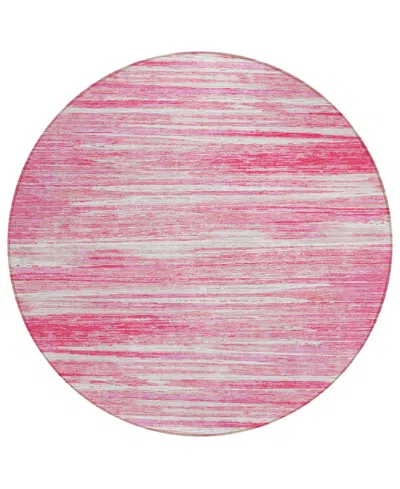 Addison Chantille Acn896 8'x8' Round Area Rug In Pink
