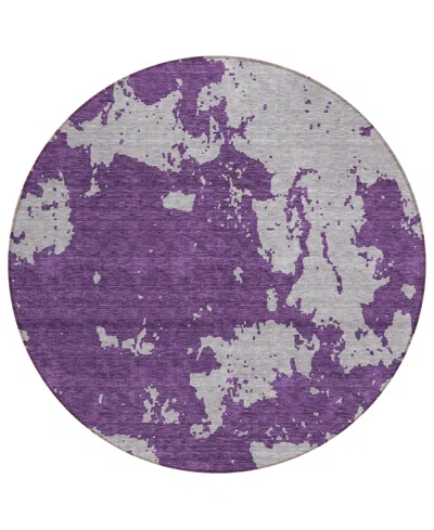 Addison Chantille Acn897 8'x8' Round Area Rug In Purple