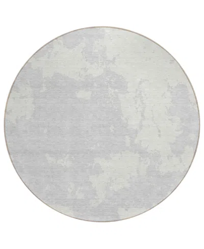 Addison Chantille Acn897 8'x8' Round Area Rug In Silver