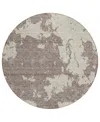 Addison Chantille Acn897 8'x8' Round Area Rug In Taupe