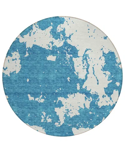 Addison Chantille Acn897 8'x8' Round Area Rug In Teal