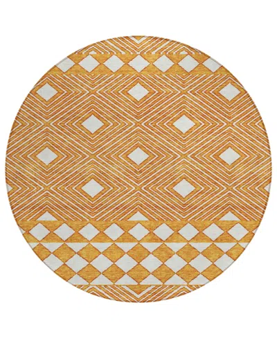 Addison Chantille Acn898 8'x8' Round Area Rug In Orange
