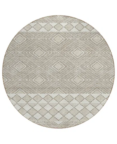 Addison Chantille Acn898 8'x8' Round Area Rug In Taupe