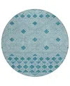 Addison Chantille Acn898 8'x8' Round Area Rug In Teal