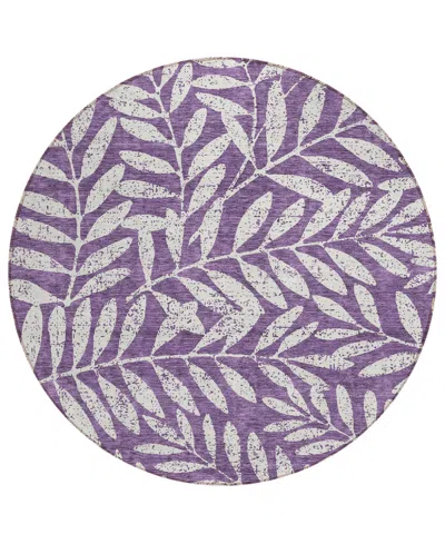 Addison Chantille Acn899 8'x8' Round Area Rug In Purple