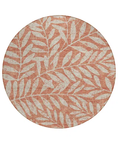 Addison Chantille Acn899 8'x8' Round Area Rug In Salmon