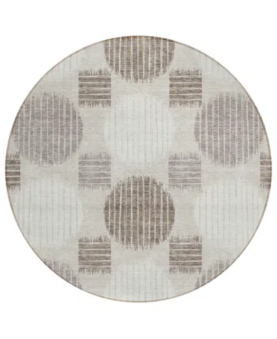 Addison Chantille Acn900 8'x8' Round Area Rug In Beige