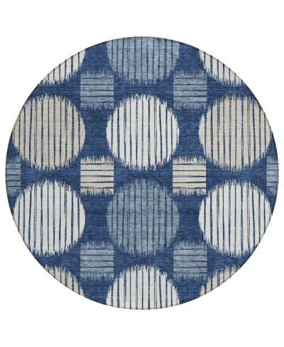 Addison Chantille Acn900 8'x8' Round Area Rug In Navy