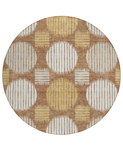 Addison Chantille Acn900 8'x8' Round Area Rug In Paprika