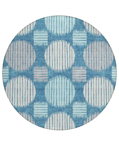 Addison Chantille Acn900 8'x8' Round Area Rug In Teal