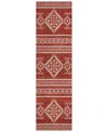 Addison Chantille Machine Washable Acn901 2'3"x7'6" Runner Area Rug In Red