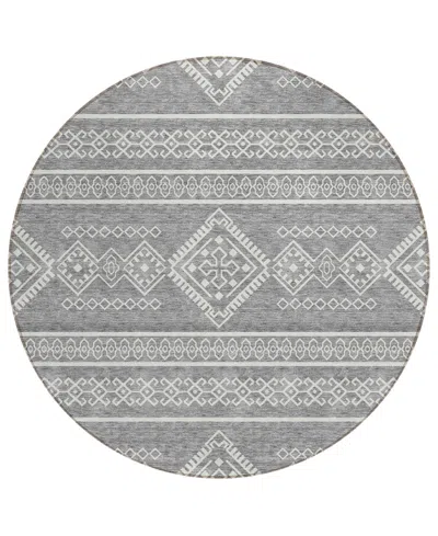 Addison Chantille Acn901 8'x8' Round Area Rug In Gray