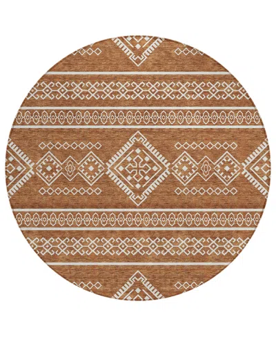 Addison Chantille Acn901 8'x8' Round Area Rug In Paprika