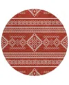 Addison Chantille Acn901 8'x8' Round Area Rug In Red