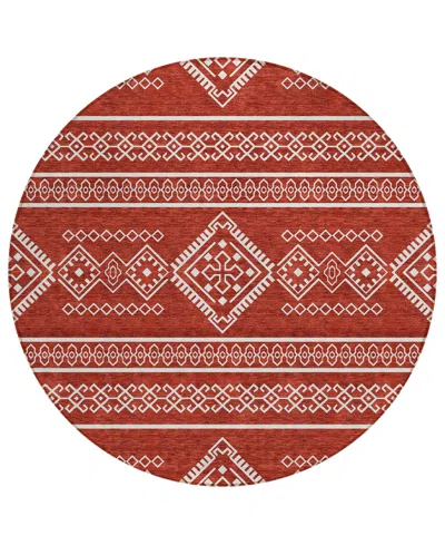Addison Chantille Acn901 8'x8' Round Area Rug In Red