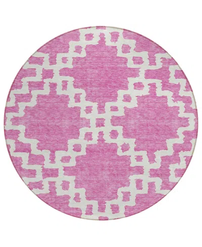 Addison Chantille Acn902 8'x8' Round Area Rug In Rose