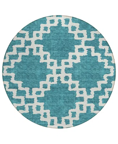 Addison Chantille Acn902 8'x8' Round Area Rug In Teal