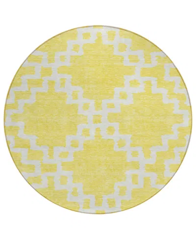 Addison Chantille Acn902 8'x8' Round Area Rug In Yellow