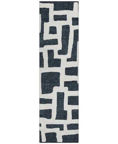 Addison Chantille Machine Washable Acn903 2'3"x7'6" Runner Area Rug In Black