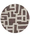 Addison Chantille Acn903 8'x8' Round Area Rug In Cocoa