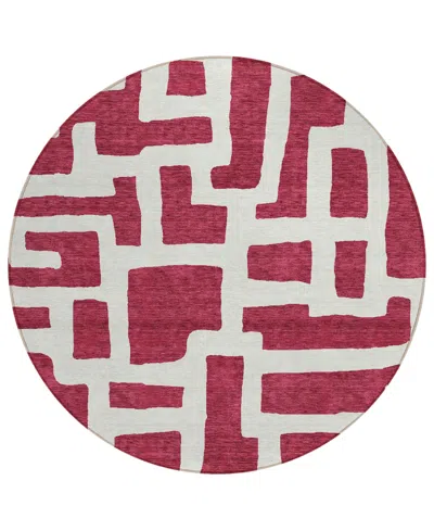 Addison Chantille Acn903 8'x8' Round Area Rug In Cranberry