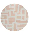 Addison Chantille Acn903 8'x8' Round Area Rug In Peach