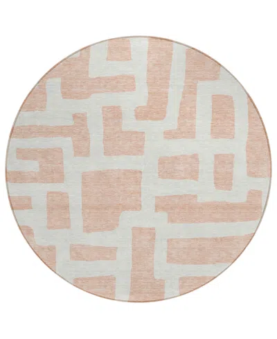 Addison Chantille Acn903 8'x8' Round Area Rug In Peach