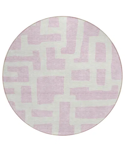 Addison Chantille Acn903 8'x8' Round Area Rug In Pink