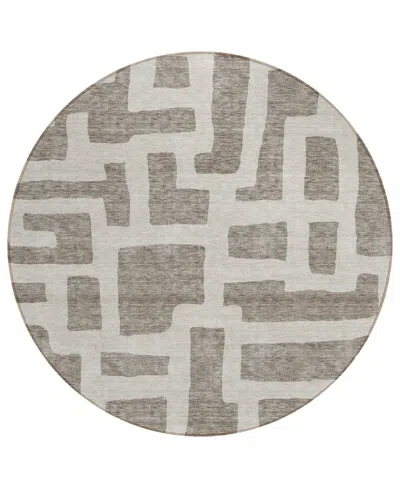 Addison Chantille Acn903 8'x8' Round Area Rug In Taupe