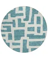 Addison Chantille Acn903 8'x8' Round Area Rug In Teal